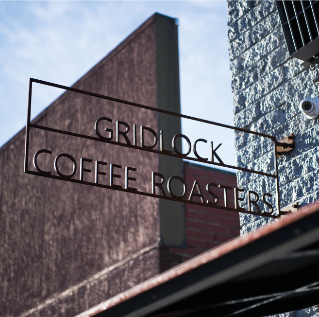 Gridlock Coffee Roasters shop nameplate 